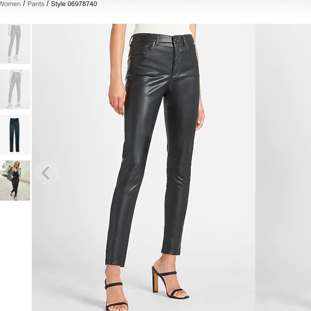 Express Vegan Leather Skinny Pants/Leggings - Black